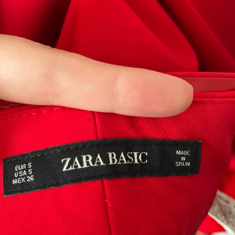 Zara red suit high waisted red pants S